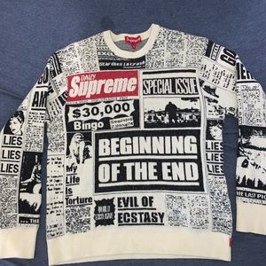 Supreme Newsprint Sweater